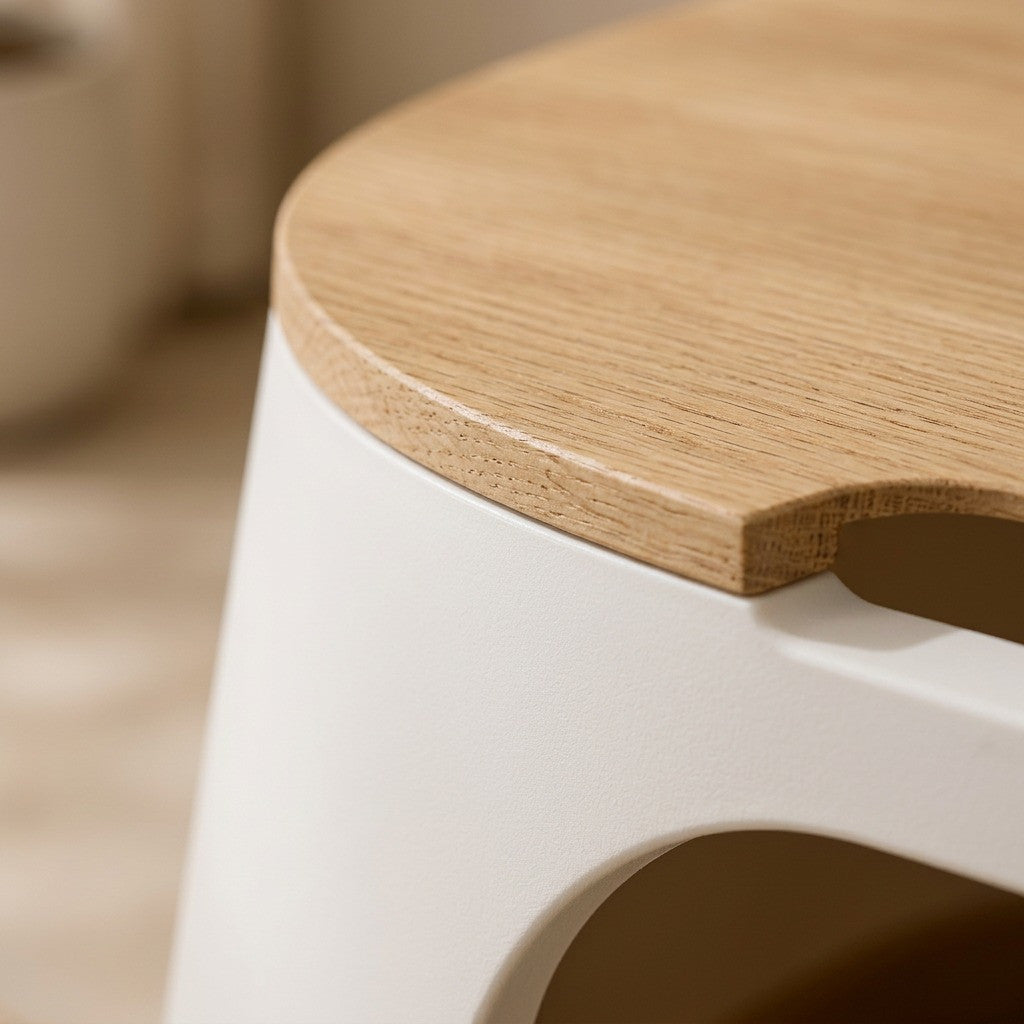 Arenero Cubo con Tapa para gato — detalle de materiales — Mora & Bigotes