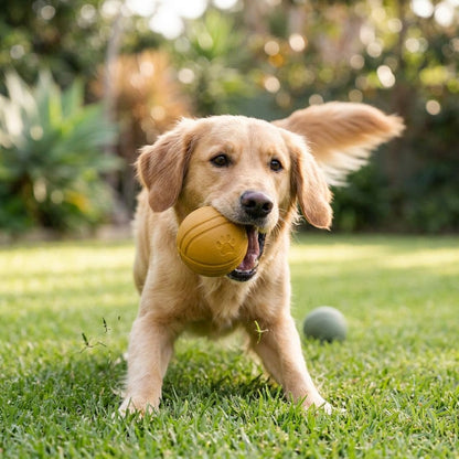 Dúo de Pelotas Caucho para perro — en uso — Mora & Bigotes