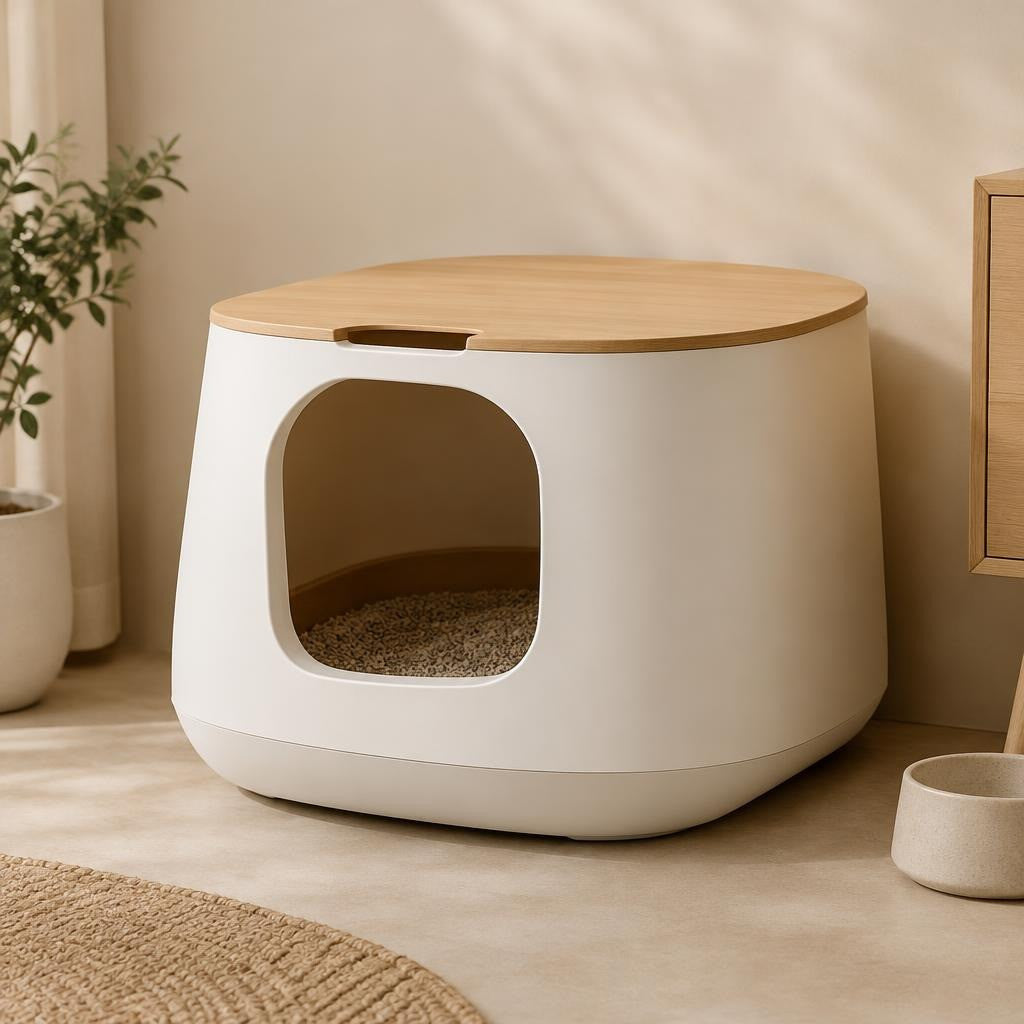 Arenero Cubo con Tapa para gato — vista principal — Mora & Bigotes